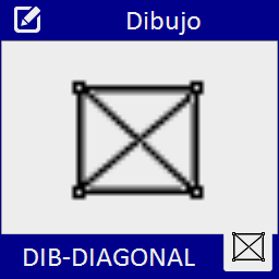Dibuja un recuadro con las 2 diagonales.