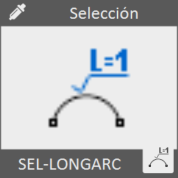 Selecciona aquellas entidades de arco cuya longitud sea inferior o superior a un determinado valor.