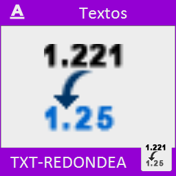 Redondea todos los textos con valor númerico seleccionados en el dibujo.
