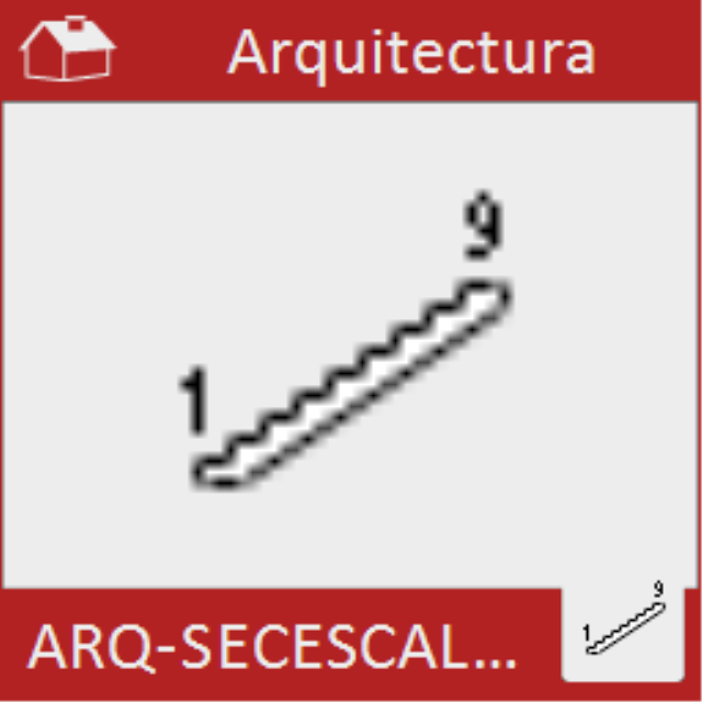 Dibuja una escalera sencilla en sección, numerando las tabicas.