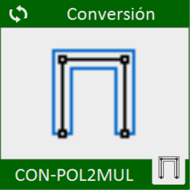 Convierte las poliíneas (solo con tramos rectos) seleccionadas en entidades de Multilínea.