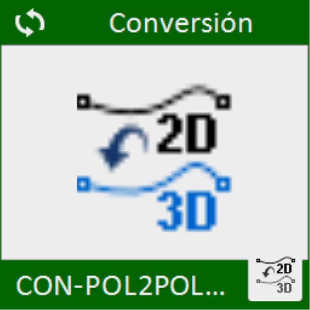 Convierte entidades de polilínea 2D en polilíneas 3D