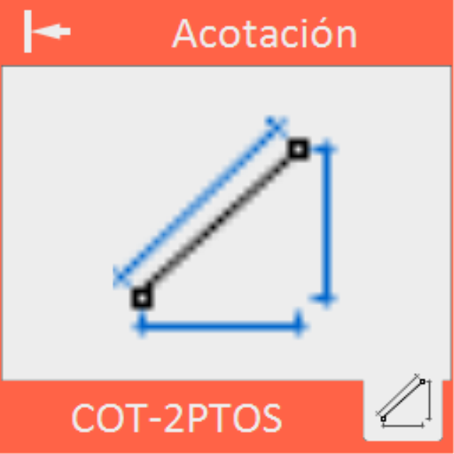 Acota el desplazamiento vertical, horizontal y la distancia entre 2 puntos marcados.