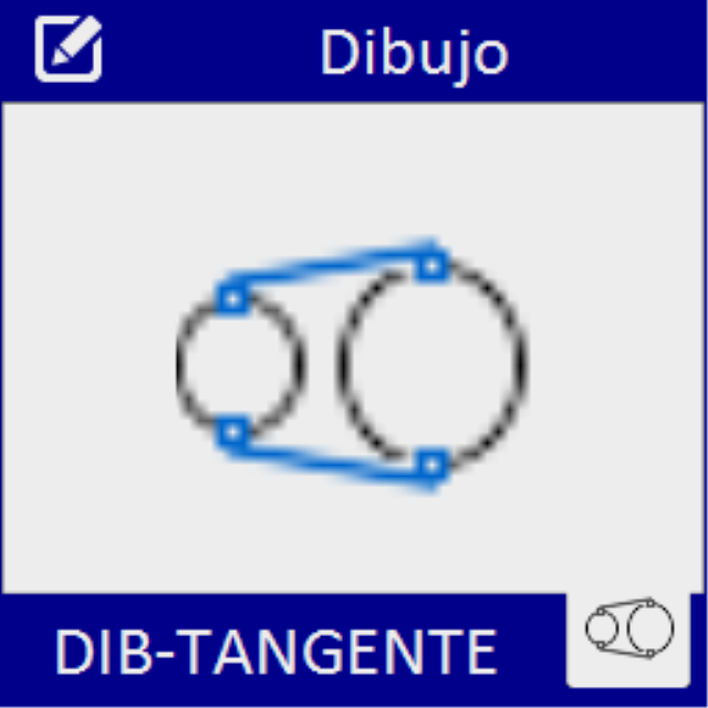 Dibuja 2 líneas que son tangentes a 2 entidades de circulo.