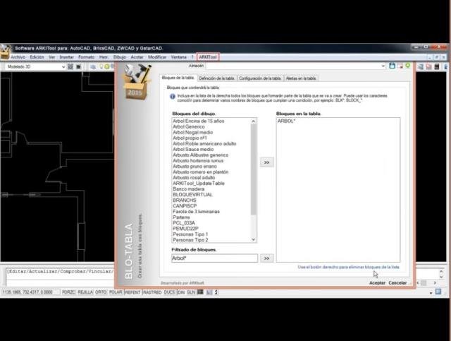 Permite crear tablas de bloques dinámicas que pueden ser actualizables.